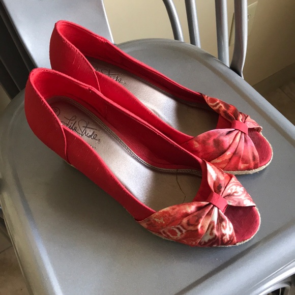 Deep Peach with floral accent Espadrilles - Picture 1 of 6